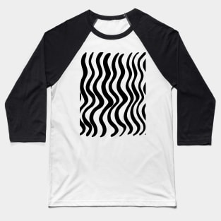 Wavy lines - black and white Baseball T-Shirt